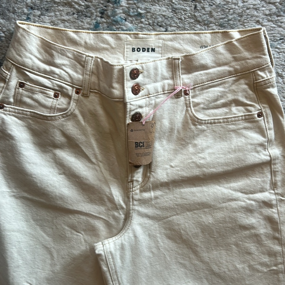 Boden Cream Wide-Leg Jeans - Picture 5 of 5